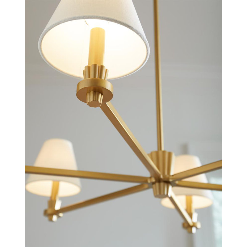 Selene 6 - Light Dimmable Classic / Traditional Chandelier, Burnished Brass