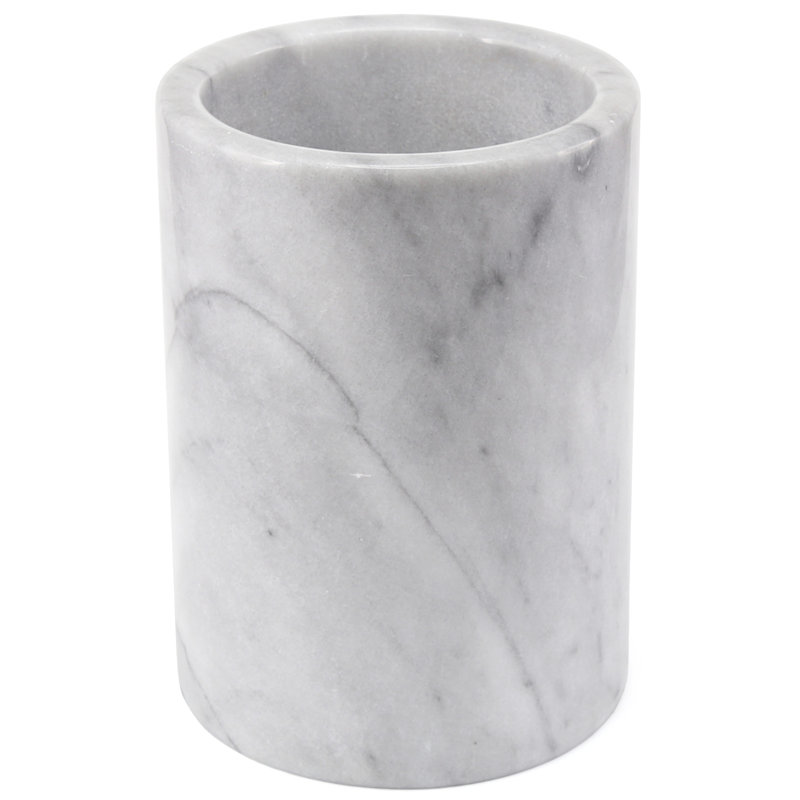 Porte-ustensiles de cuisine en marbre naturel, Blanc