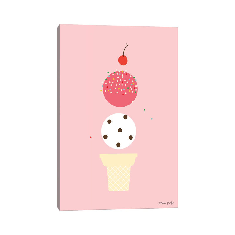 Ice Cream And Cherry II by Ann Kelle - Wrapped Canvas Gallery-Wrapped Canvas Giclée, 66.04 cm H x 45.72 cm W x 1.91 cm D