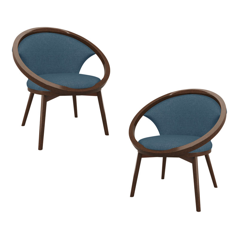 Currington Upholstered Accent Chair, Brown, Blue 100% Polyester