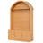 Farmhouse Fabric Arched Top Hall Tree with 7 Metal Hooks, All-in-One Mudroom Furniture with Adjustable Shelves-129768496