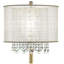 Grande lampe de table 30 "en métal" Bhavya "avec finition dorée, abat-jour blanc