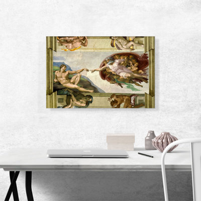 La création d'Adam 1510 par Michel-Ange - reproduction d'art sur toile tendue
