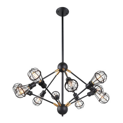VONN 36-in Multi-Pivoting-Arm UL Certified Chandelier Lighting with LED Filament Bulbs