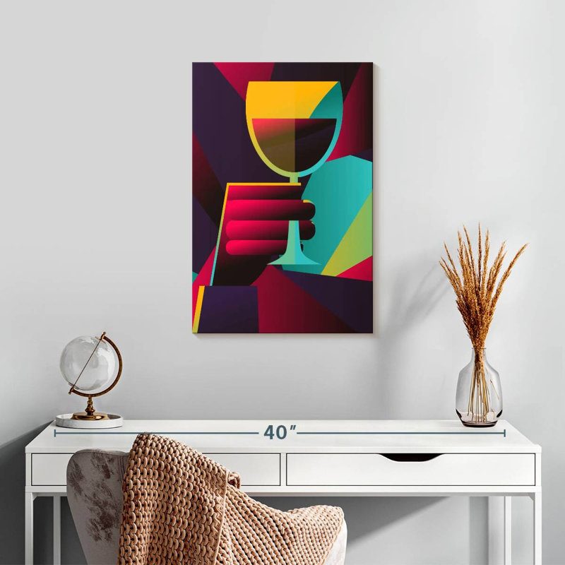 Yarlin Geometric Wine, 24" H x 16" W