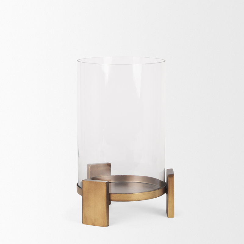 Plat de table en métal, Or, H 11,5 po x l 8 po x P 8 po