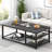 47" Adjustable Shelf Modern Coffee Table, Dark Gray-1523920143