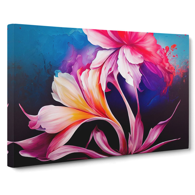 Fierce Modern Flowers Abstract - Wrapped Canvas, 35cm H x 50cm W x 3cm D
