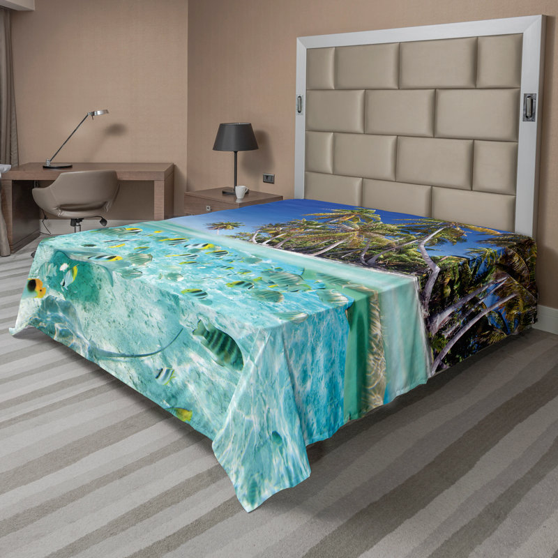 Microfiber No Pattern And Not Solid Color Flat Sheet, California King