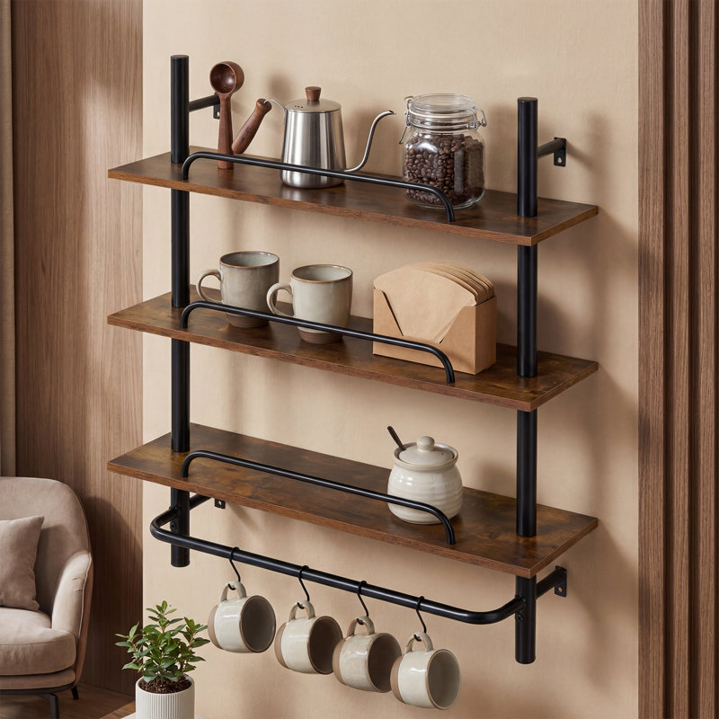 97cm H x 81cm W Metal Floating Bookcase