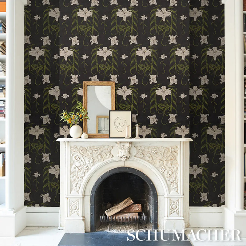 Schumacher X Backdrop Lady Lilith Wallpaper, Black