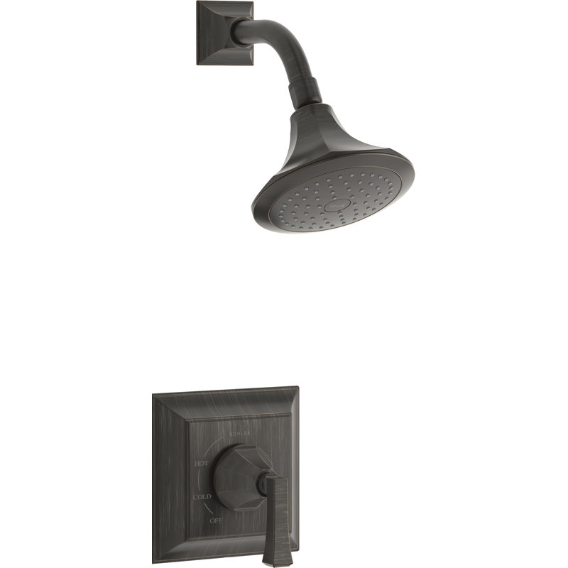 Memoirs Stately Rite-Temp Shower Valve Trim with Deco Lever Handle and 2.5 Gpm Showerhead, Oil Rubbed Bronze