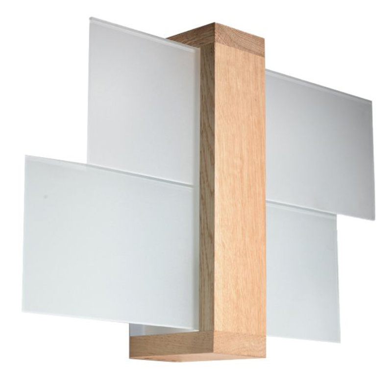 Karragullen Plastic Flush Mounted Sconce, White/Brown