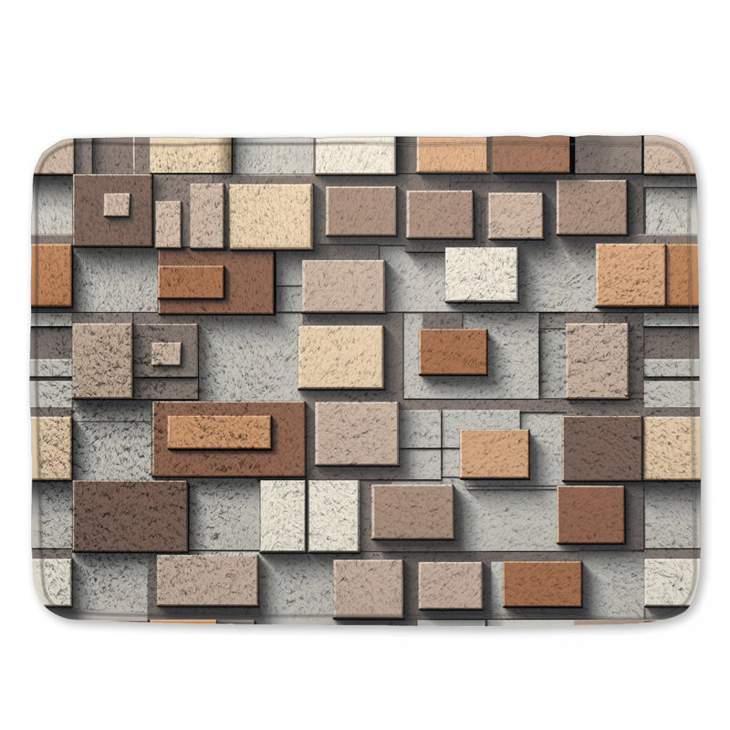 Tapis de bain à motif géométrique, 34in W x 21in L