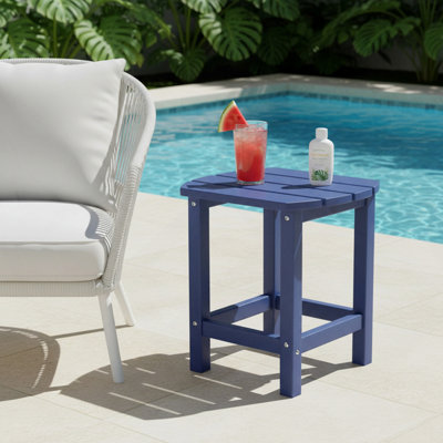 Table d'appoint carrée pour l'extérieur, table d'appoint pour patio, tables de bout en PEHD pour la cour de jardin