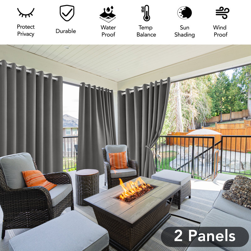 Areisy Room Darkening Curtain Panel Pair, 52" W x 96" L, Light Gray