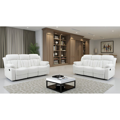 Novellara White Reclining Sofa Set Of 2
