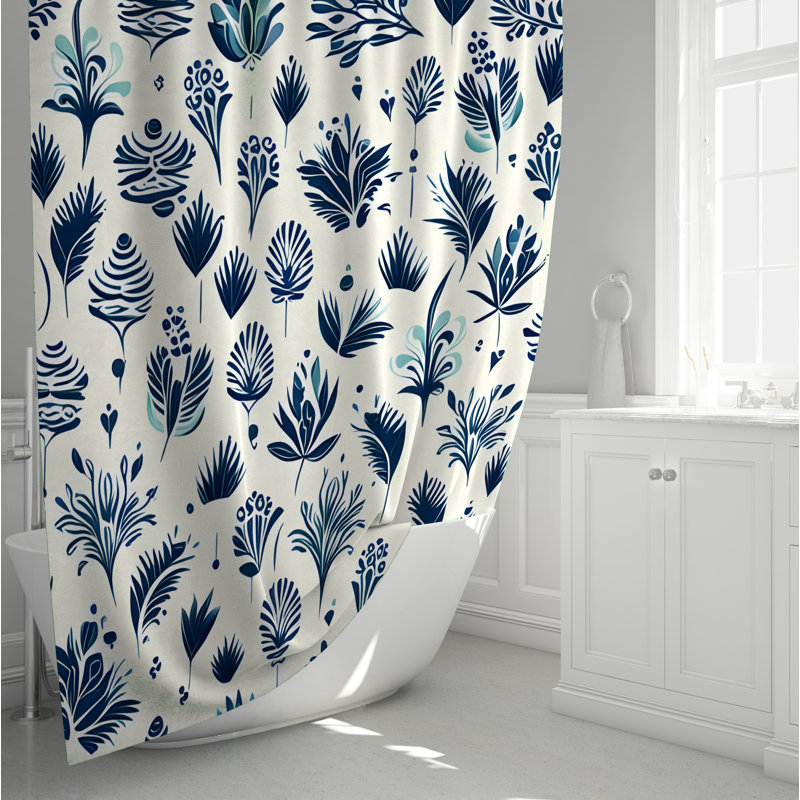 Rideau de douche à motif floral Desideria, H 72 po x l 70 po