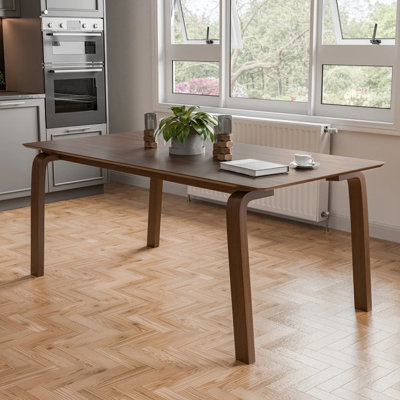 Table de salle à manger rectangulaire en bois Mid-Century moderne en noyer
