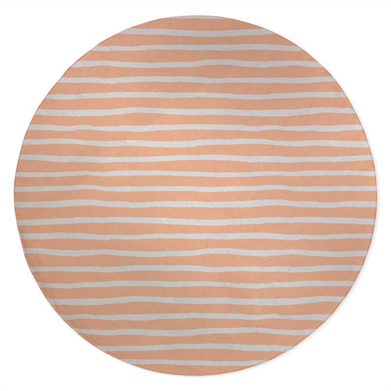 Spinal Row Non-Slip Outdoor Rug, Round 5'