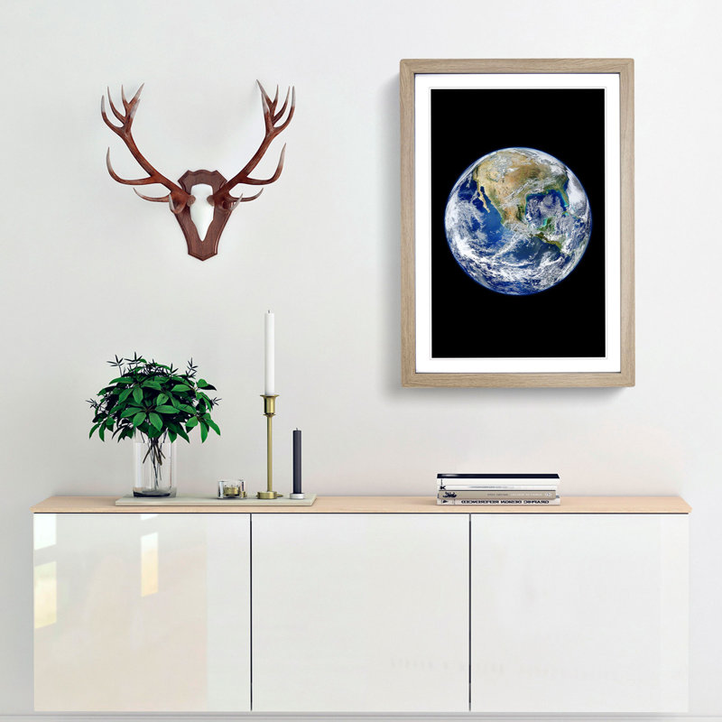 An Amazing Image Of Earth - Single Picture Frame Print, Oak Framed, 63cm H x 45cm W x 2cm D
