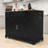 Rolling Kitchen Island with Shelves, 3 Drawers and Power Outlet-2109714451