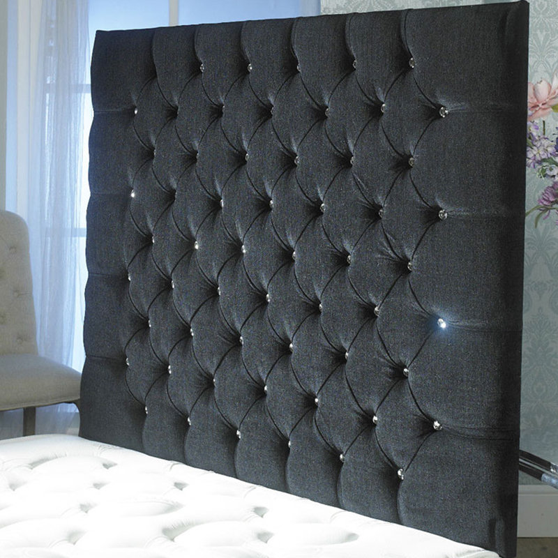 Shaw Upholstered Headboard, Black, Small Double (4')