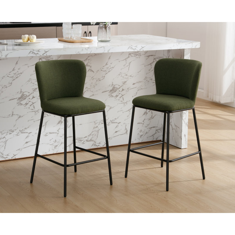 Arnold Upholstered Bar Stool, Green