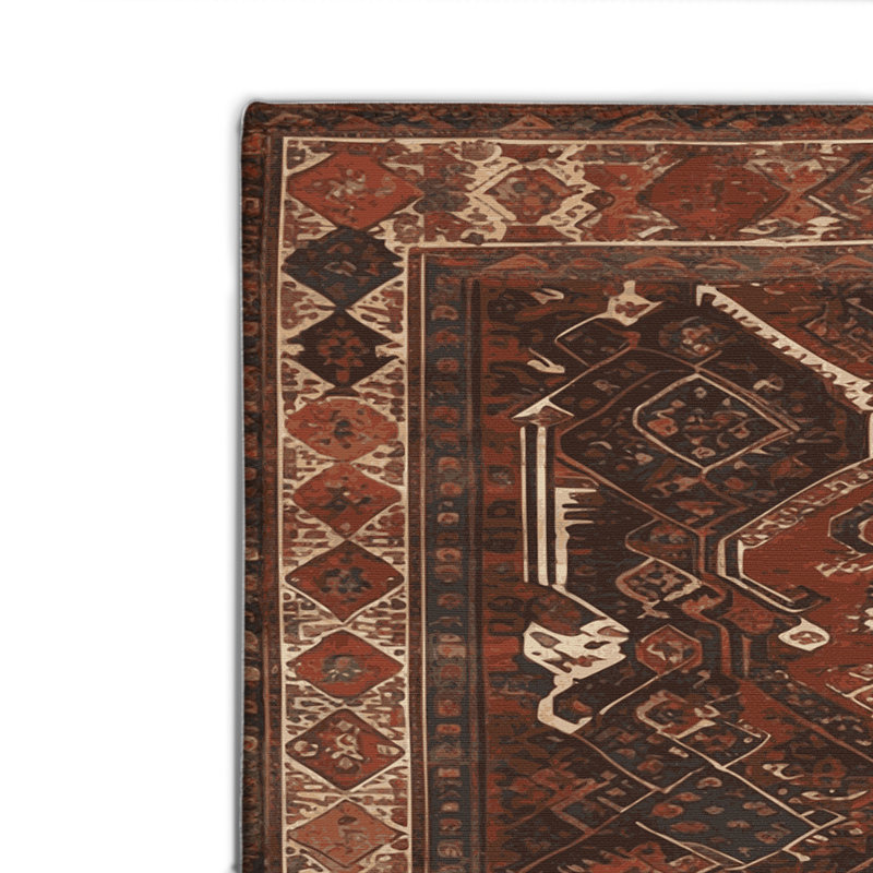 Tapis turc intérieur et extérieur brun, Rectangulaire 2 pi x 3 pi