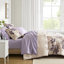 Édredon taupe à motif floral avec draps - Microfibre douce, lavable à la machine à 100%, au toucher
