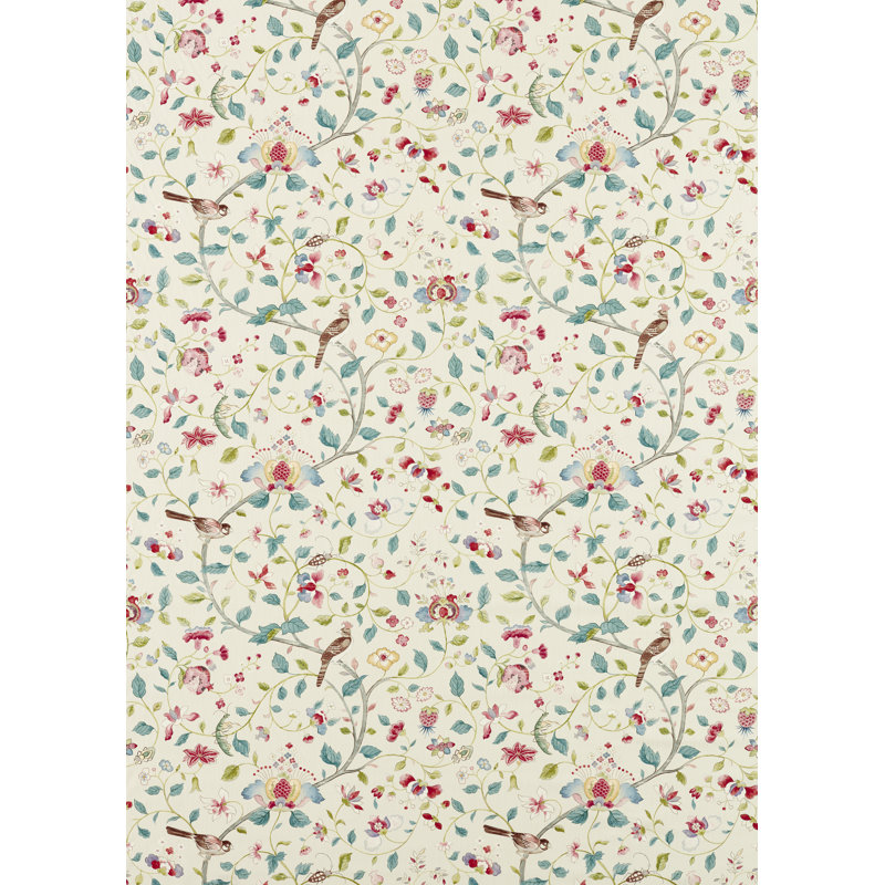 Arils Garden Fabric, Blue Clay/Pink