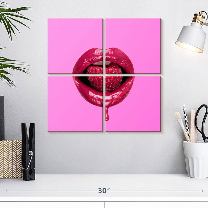 Raspberry Lips, 18" H x 18" W