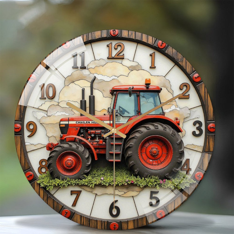 Horloge murale rouge 12 po