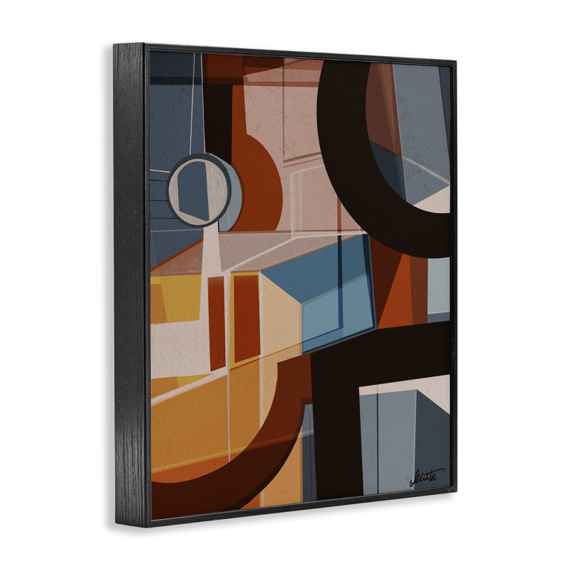 Giclée encadrée de la collection Angled Shapes, design par Ishita Banerjee, H 14 po x l 11 po, Giclée encadrée noir minuit