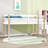 Twin Wooden Loft Bed With Built-In Ladder And Slats