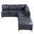 Blue Pu Leather With Square Arms Sofa