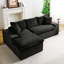 Canapé polyvalent en velours noir: méridienne convertible-1059929037-1062220579