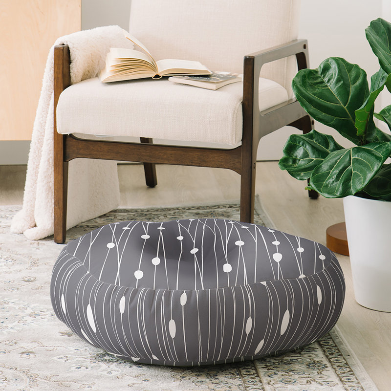 Coussin de sol, H 23 po x l 23 po x P 7 po, Gris