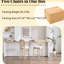 Chaises de bar rembourrées de 30 po de hauteur de style champêtre de 30 po, beige, à dossier rond, démontables, structure en bois massif, coton et lin, tréfilage pour les espaces de salle à manger de cuisine avec restaurant