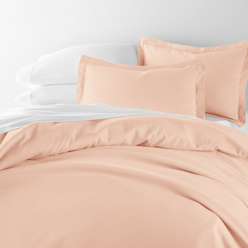 Blush Twin/Twin XL Microfiber Duvet Cover Set with Standard Sham