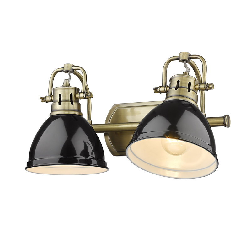 Lyndee 2 - Light Dimmable Vanity Light, Black, Aged Brass