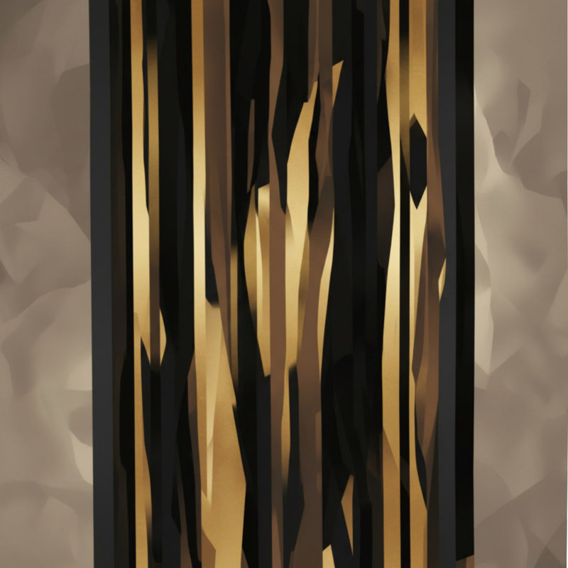 Abstract Green Brown Lines Comforter, King, Dark Black Medium Gold