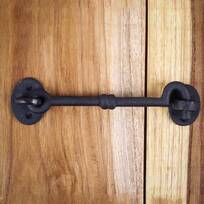 Cabin Hook Eye Shed Gate Door Latch Locker Holder 6.5 inch Iron |Renovators Supply, Black