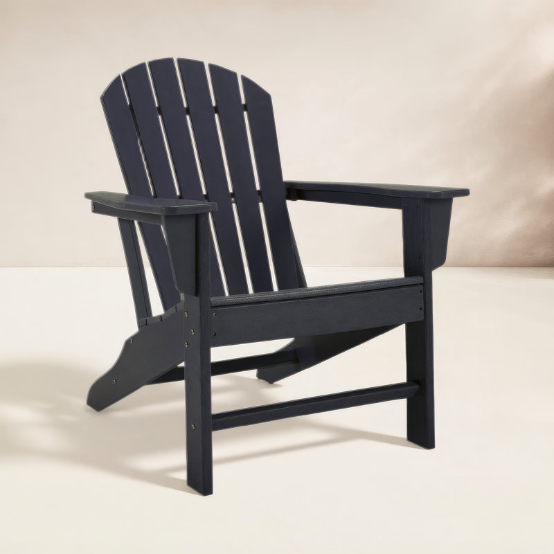 Emory Foldable Outdoor Adirondack Chair, Black