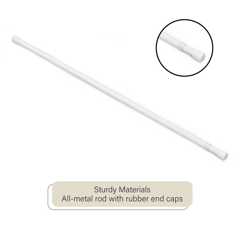 Fantasia White Adjustable Tension Rod, 86"W  x 0.625" D