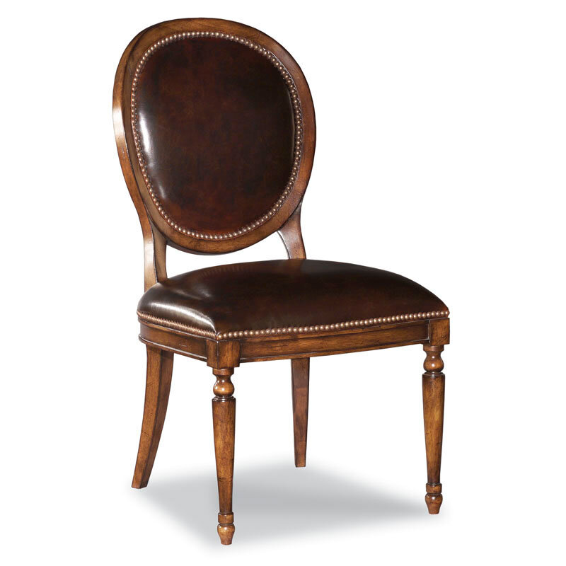 Round back best sale leather dining chairs