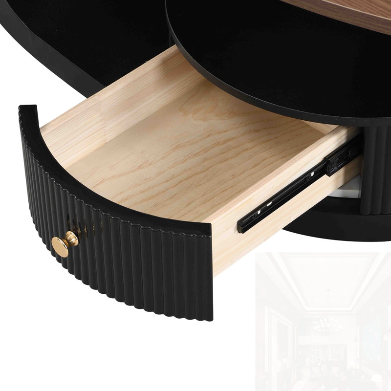 Ensemble de 2 tables basses gigognes, Noir