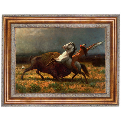 Replica 'The Last of The Buffalo 1888' Framed Oil Painting Print on Canvas
