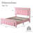 Velvet Upholstered Platform Bed Frame with Vertical stripes Headboard and Footboard and Footboard-836136314-836136318