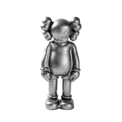 Elegant Hand-Painted Decorative Object, Silver Finish | 100% Polyester, Dimensions: 4.7 x 10.2 x 3.1 inches | Unique Home Accent for Living Room & Office Decor, Adds Style and Sophistication to Any Space